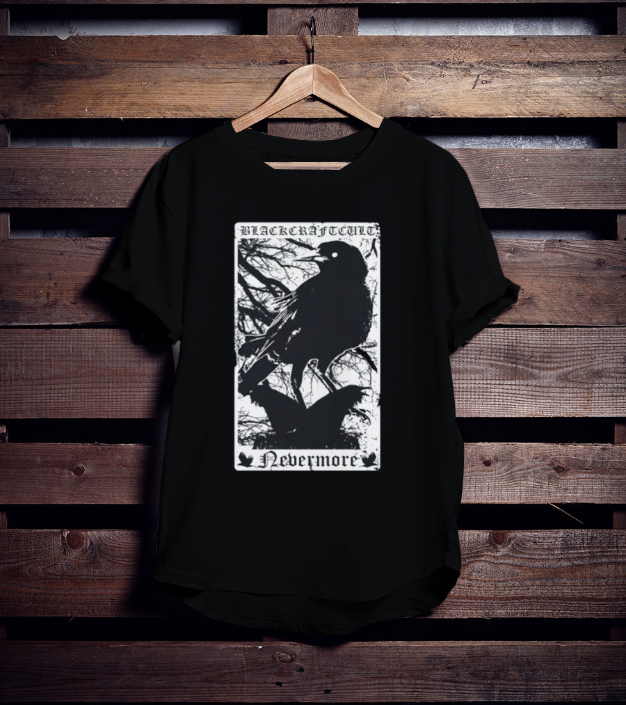 Blackcraftcult Nevermore Raven Tarot Card T-Shirt
