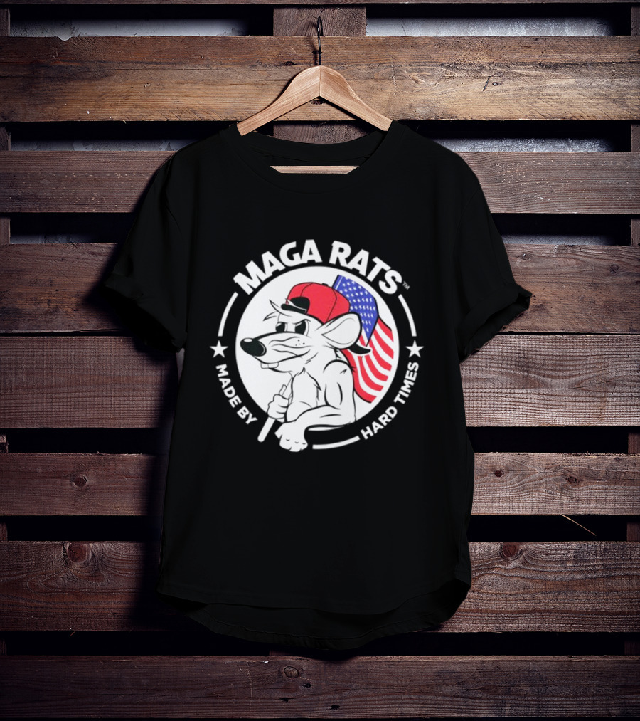 Maga Rats Made By Hard Times American Flag Hat T-Shirt