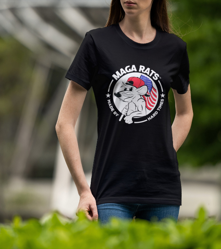 Maga Rats Made By Hard Times American Flag Hat T-Shirt