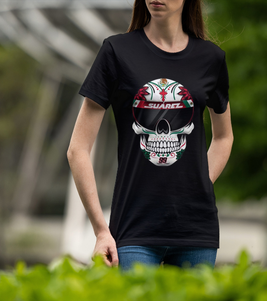 Danielsuarezracing Suárez Skull Helmet Visor 99 Mexican Flag Motif T-Shirt