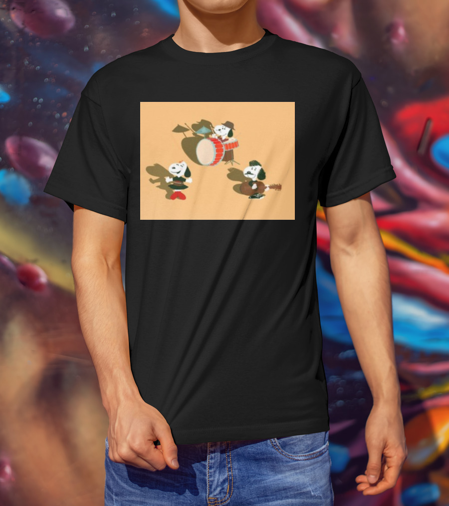 Paramore And Snoopy Characters Playing Musical Instruments T-Shirt