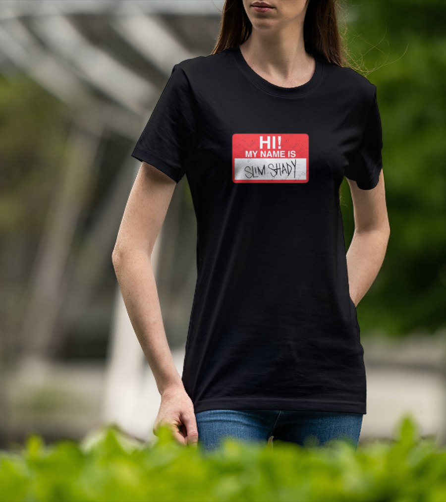 Hi My Name Is Slim Shady Eminem Inspired Nametag T-Shirt