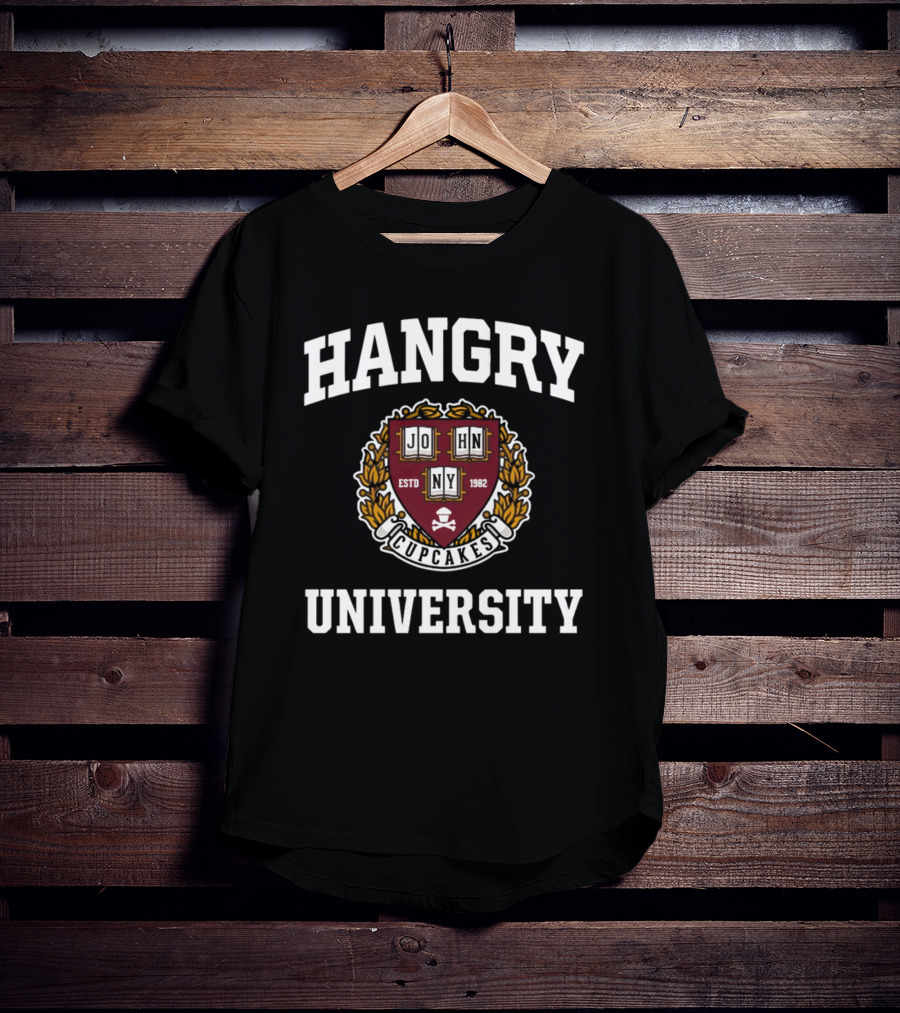 Hangry University Johnnycupcakes Estd 1982 Crest T-Shirt