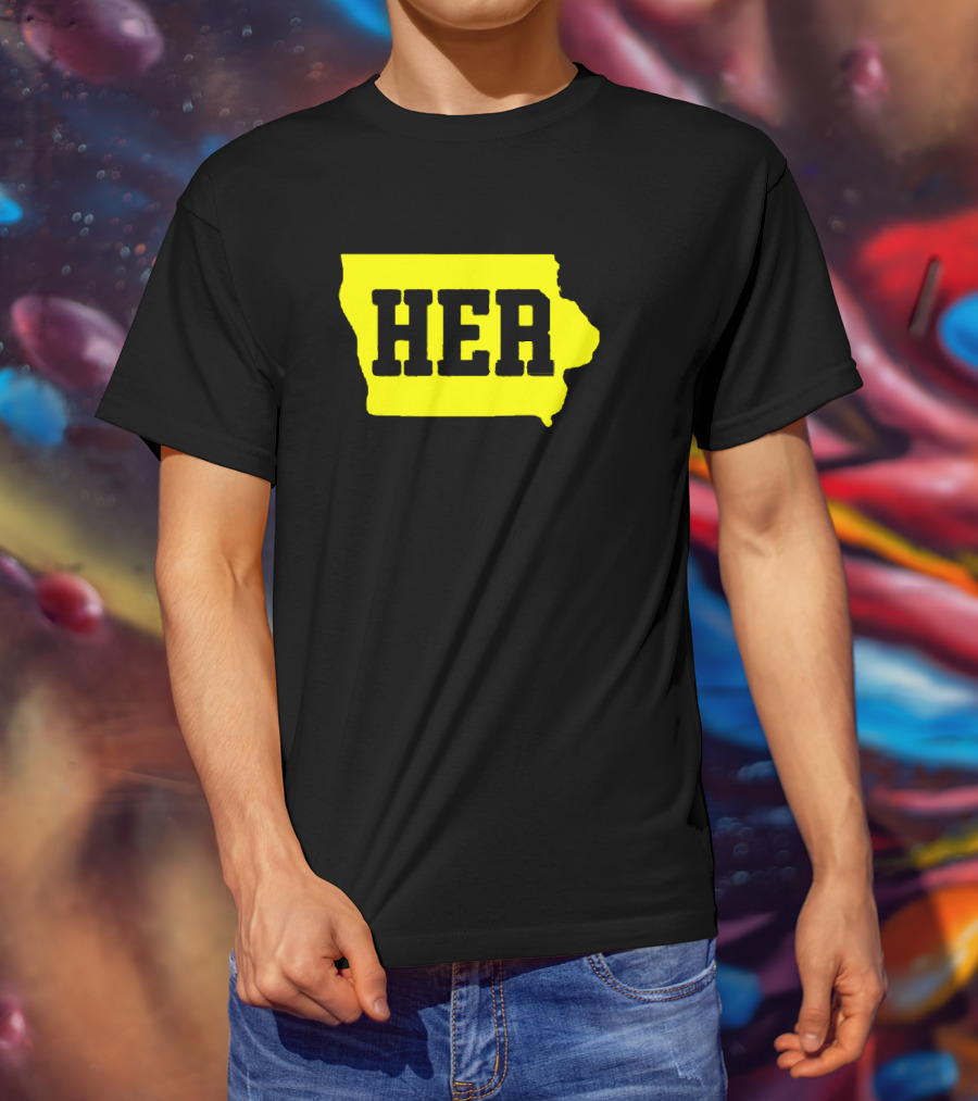 Dave Portnoy Hawkeye HER Caitlin Clark Iowa Map T-Shirt