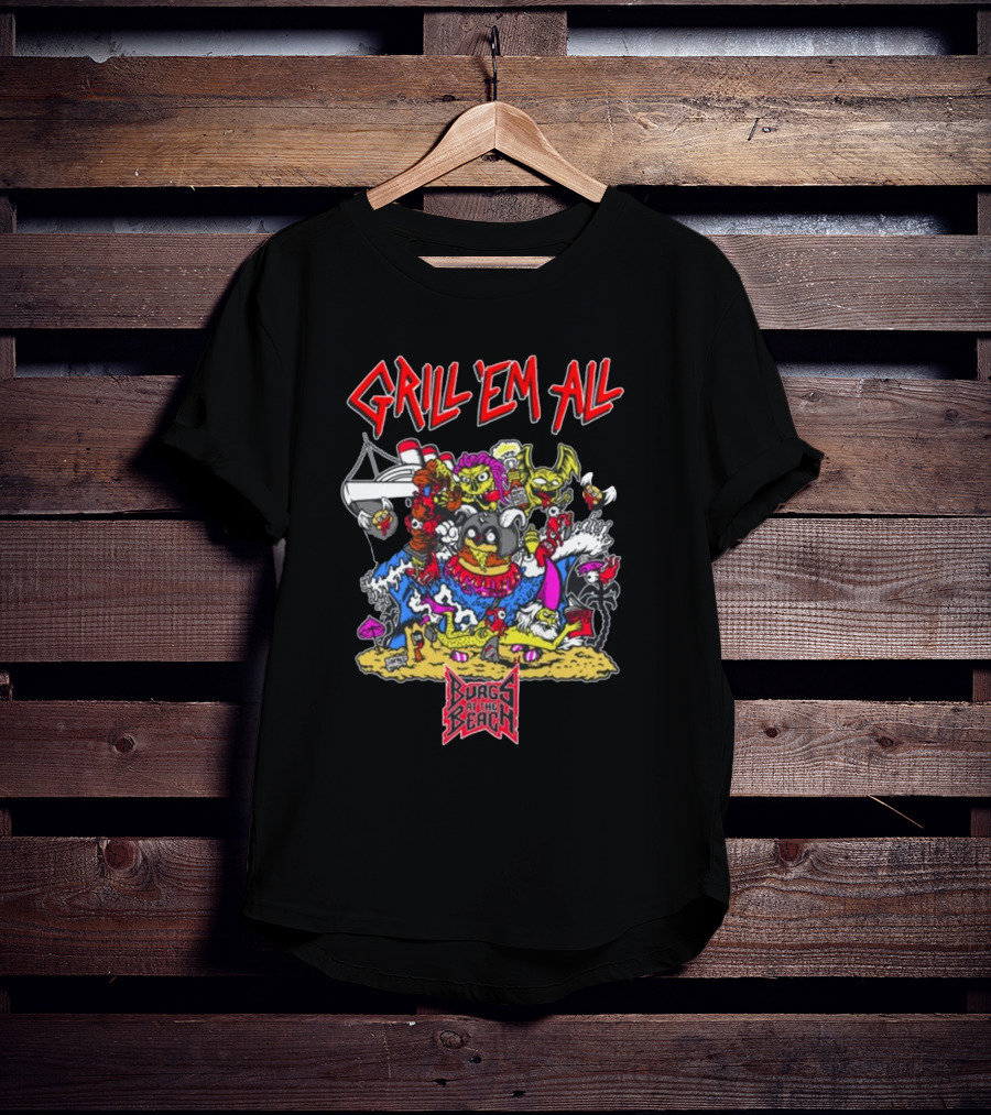 Grill Em All Burgs At The Beach Monster Mashup T-Shirt