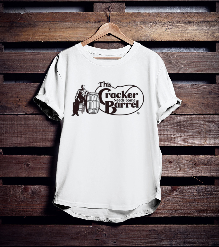 This Cracker Needs Some Barrel Vintage Logo Homage Retro Mockup T-Shirt