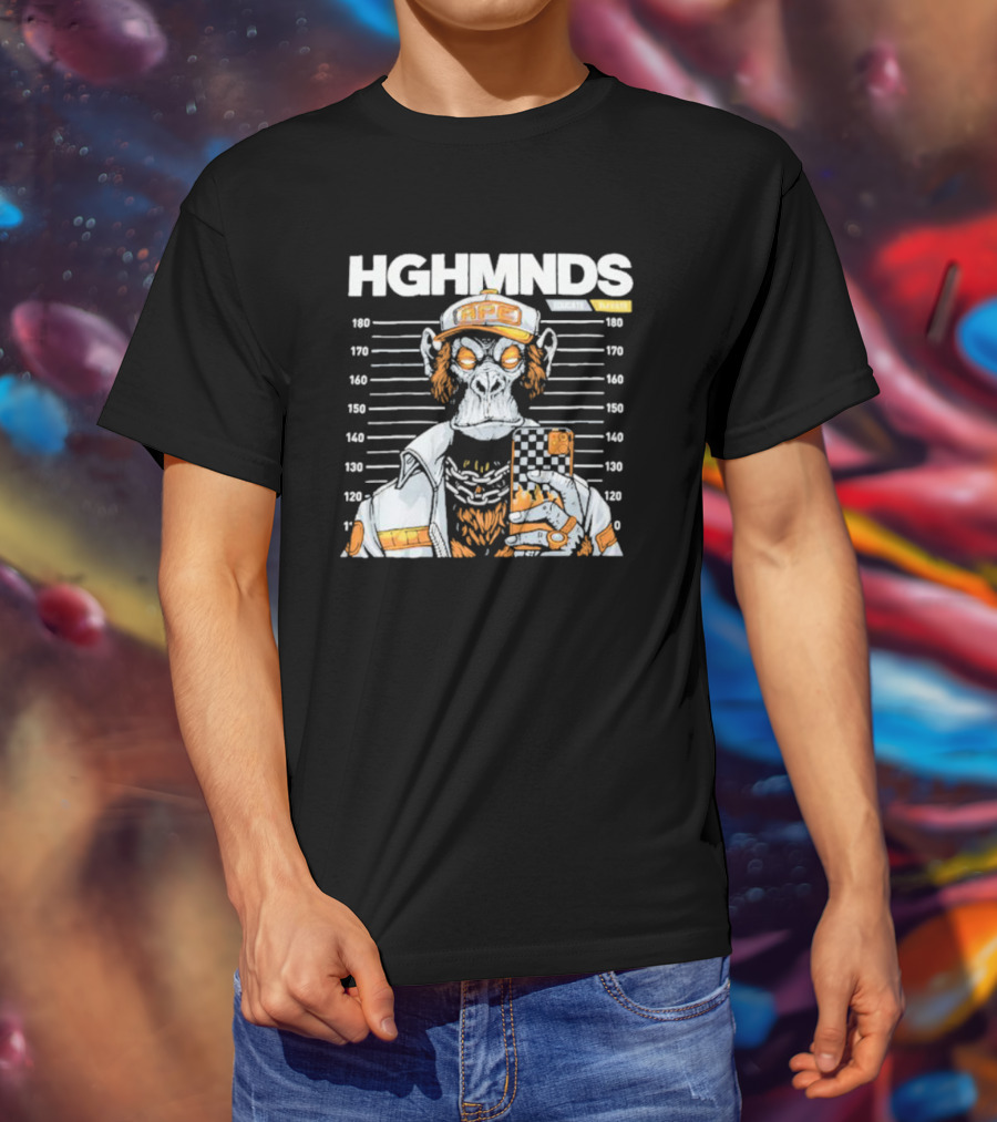 HGHMNDS Caught Ape Mugshot In Streetwear With Phone T-Shirt
