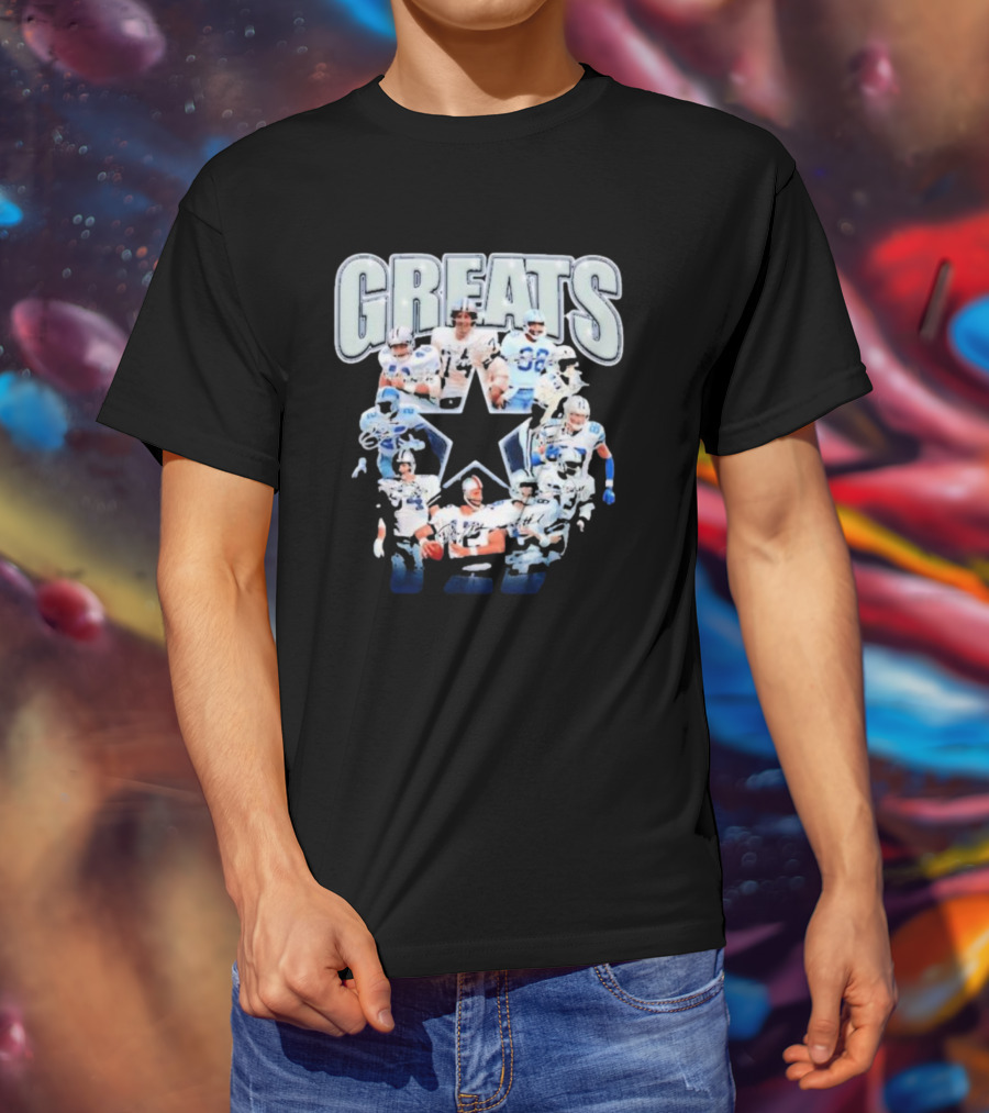 Dallas Cowboys All Time Greats Navy Signature Football Player Star T-Shirt