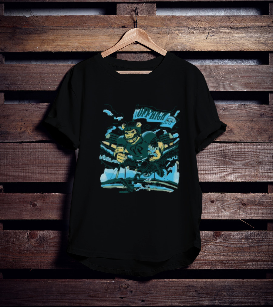 Offhigh Progress Pulse White Charging Bear Athlete In A Dynamic Sports Adventure T-Shirt