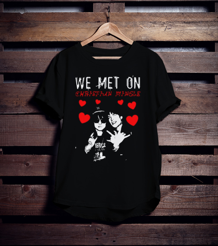 We Met On Christian Mingle Jake Webber Johnnie Guilbert Hearts Alkalinedrip T-Shirt