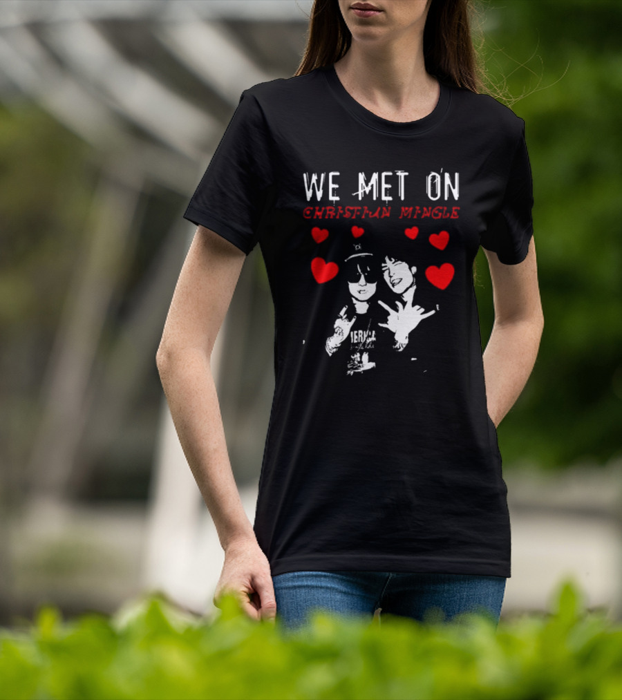 We Met On Christian Mingle Jake Webber Johnnie Guilbert Hearts Alkalinedrip T-Shirt