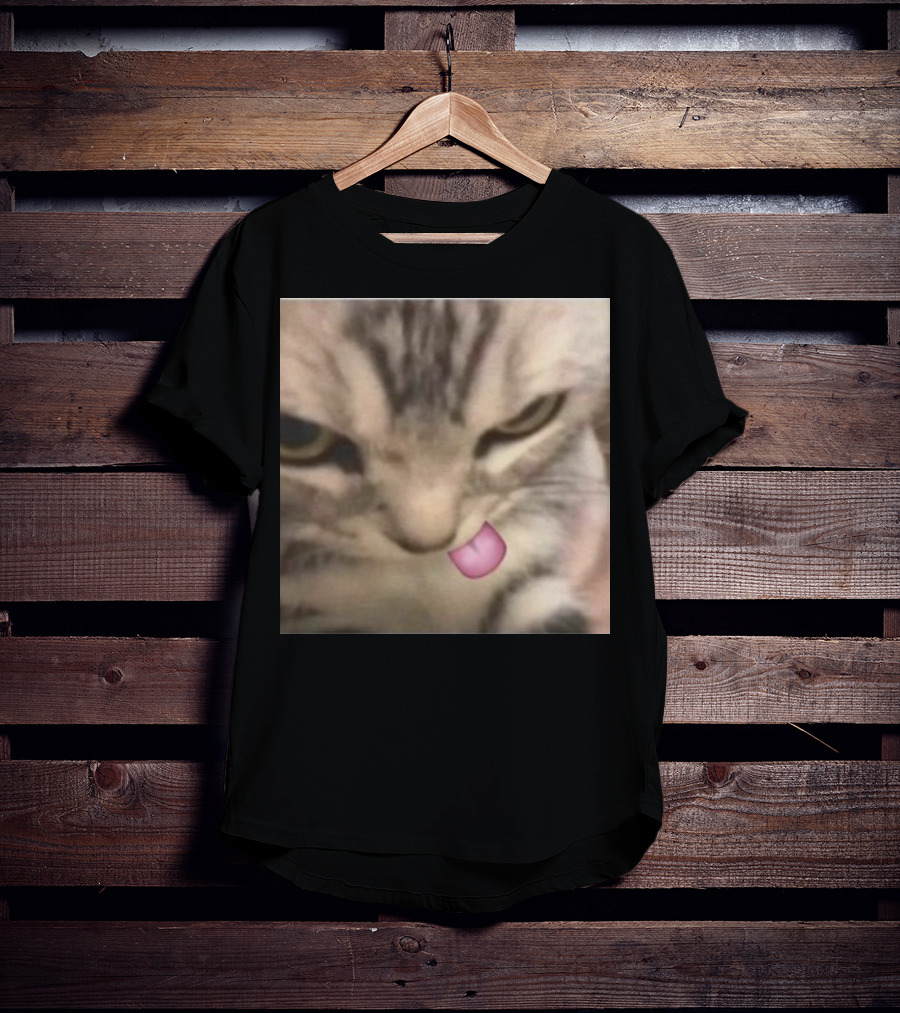 Sillyteestudio Silly Kitten Funny Cute Tongue Out Cat Meme T-Shirt