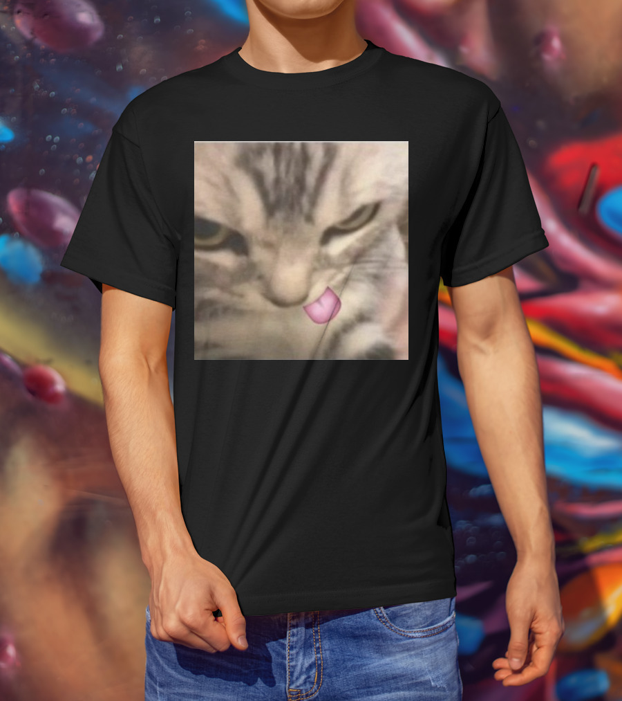 Sillyteestudio Silly Kitten Funny Cute Tongue Out Cat Meme T-Shirt