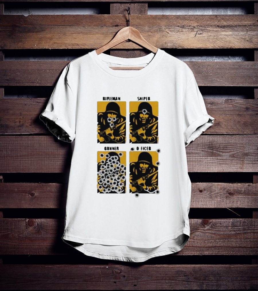 Rifleman Sniper Gunner Officer Bullet Targets T-Shirt