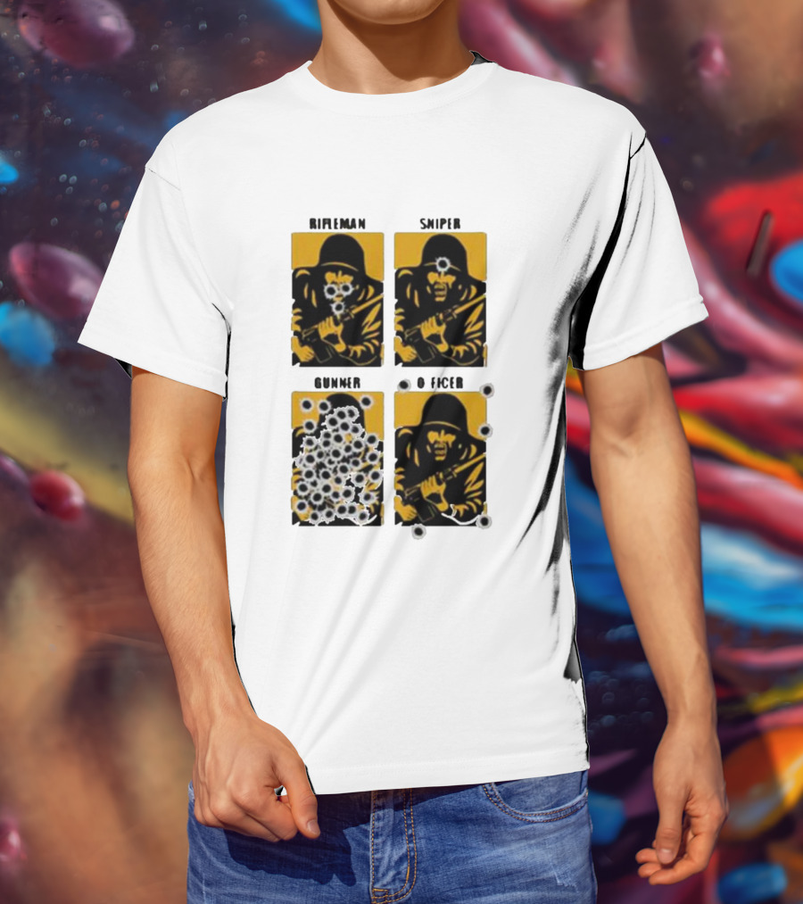 Rifleman Sniper Gunner Officer Bullet Targets T-Shirt
