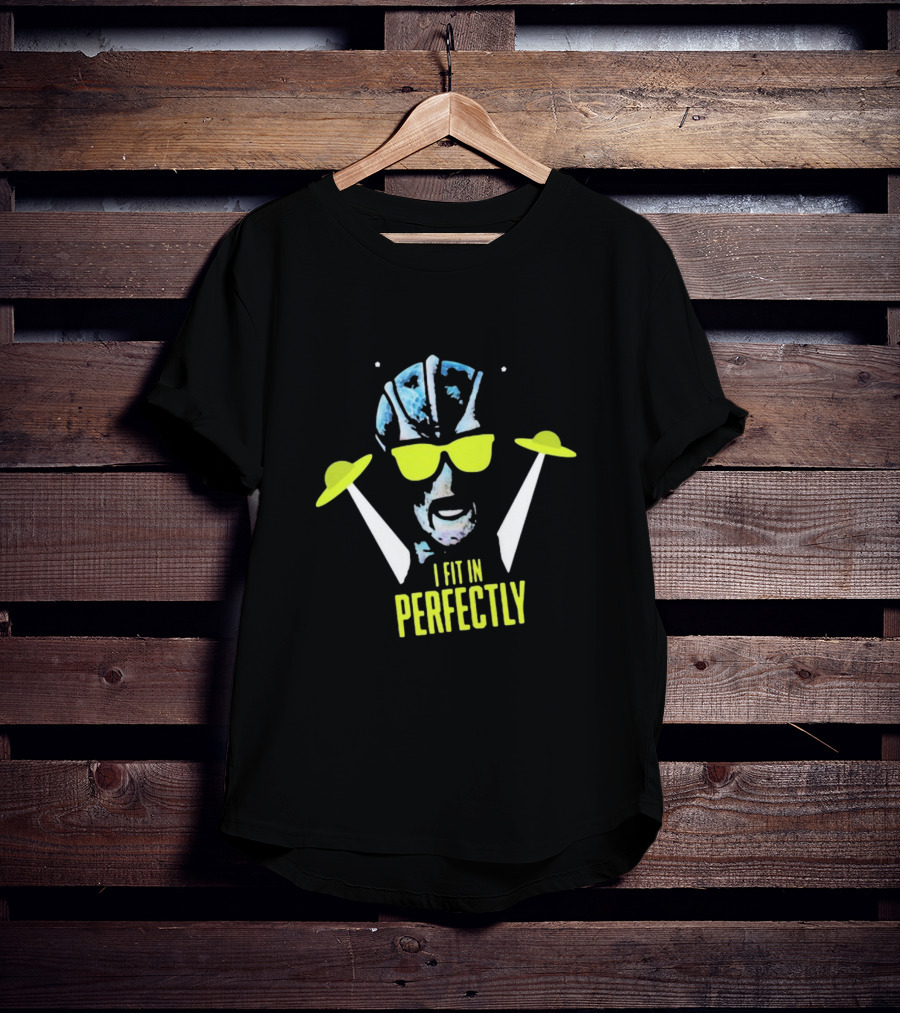 Resident Alien I Fit In Perfectly Retro UFO Vibe T-Shirt