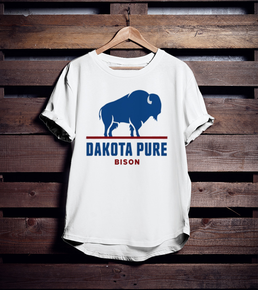 Shawn Baker Dakota Pure Bison Blue Icon Bison Red Line T-Shirt