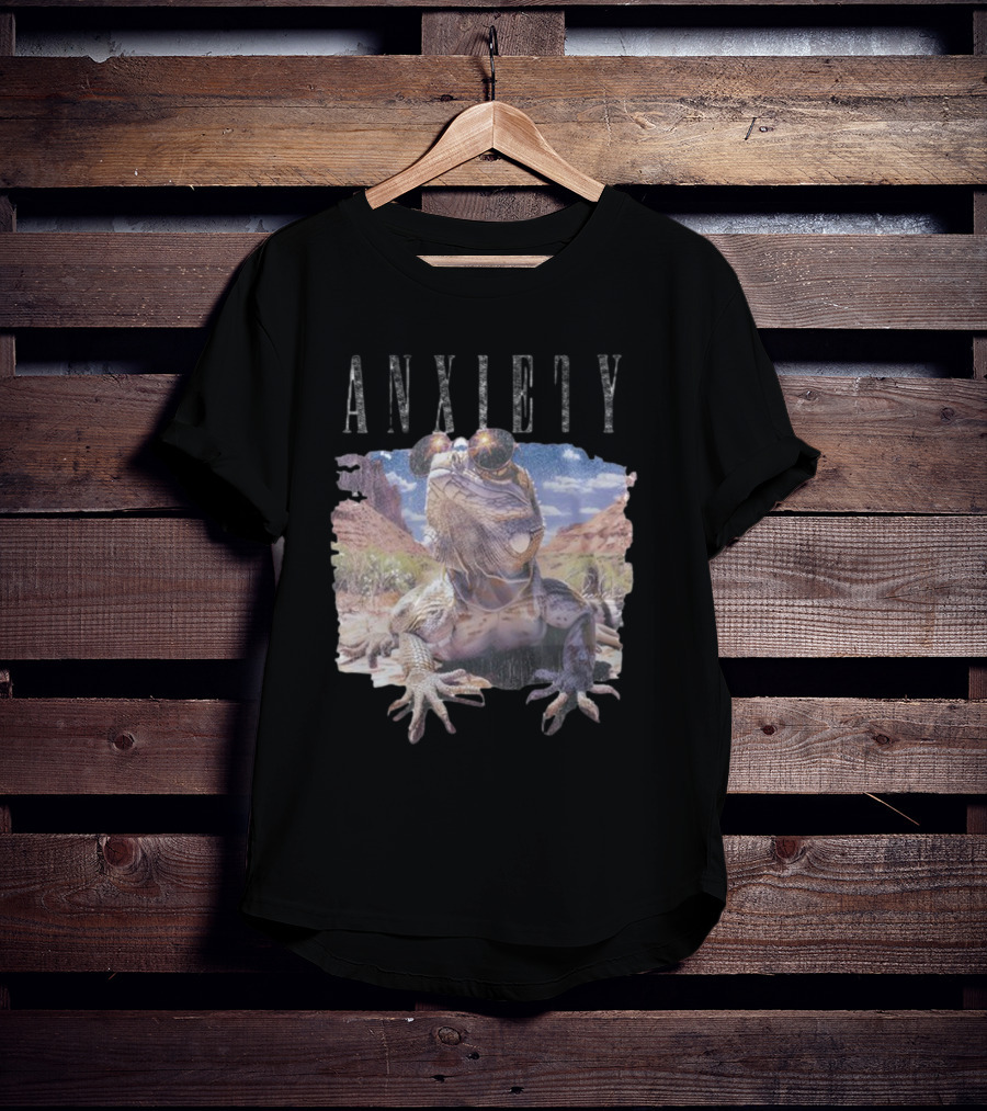 Waveygoods Anxiety Lizard Sunglasses Desert Landscape No Rules T-Shirt