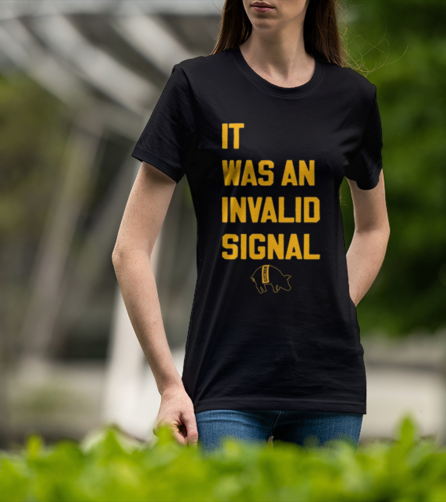 Sotastickco It Was An Invalid Signal Pig Outline T-Shirt