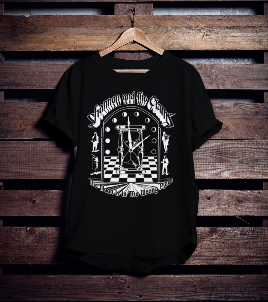 Shannon And The Clams The Moon Is In The Wrong Place Checkerboard Timepiece T-Shirt