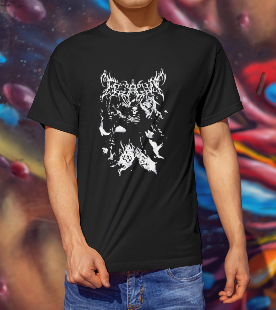 Straight Edge Dubstep Skeleton Demon Abstract T-Shirt