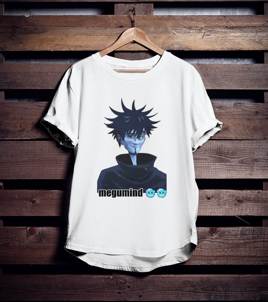 Spiky Haired Megumind Blue Emoji Face T-Shirt
