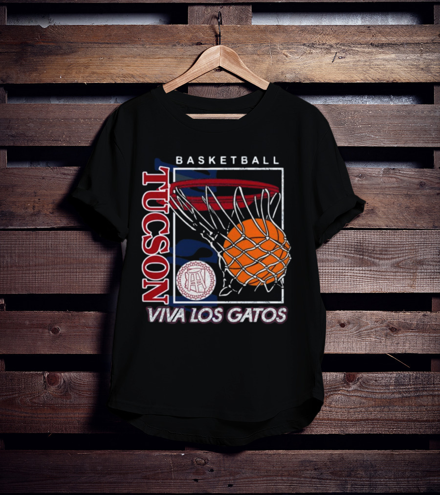 Basketball Tucson Viva Los Gatos Retro Hoop T-Shirt