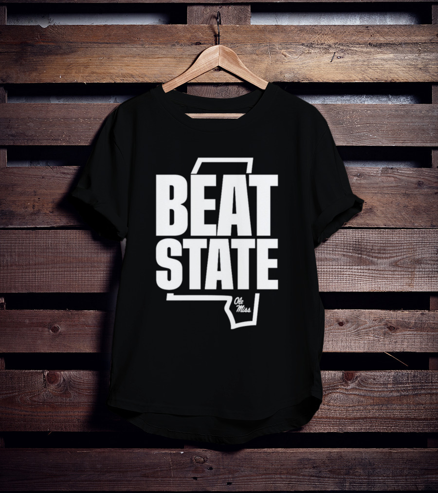 Beat State Ole Miss Mississippi Outline T-Shirt