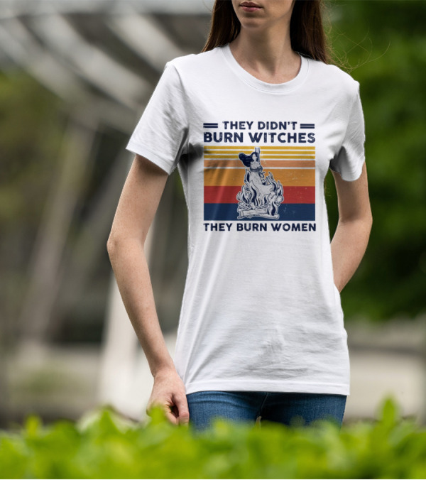They Didn’t Burn Witches They Burn Women Vintage Retro Style Women's Rights T-Shirt