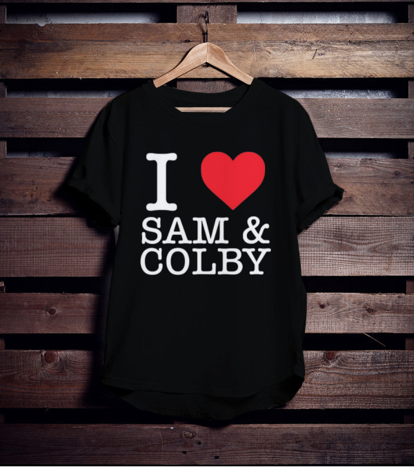 I Love Sam And Colby Red Heart T-Shirt