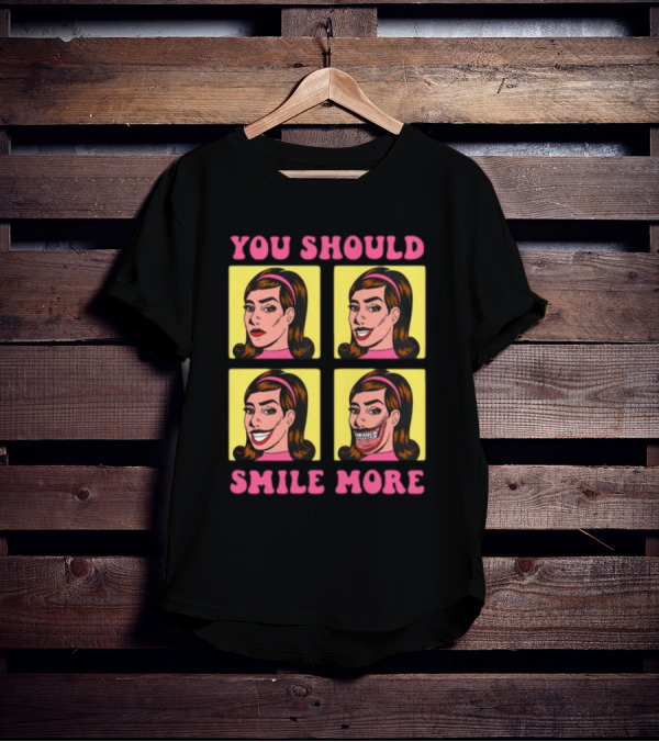 You Should Smile More Pop Art Style Comic Panels T-Shirt