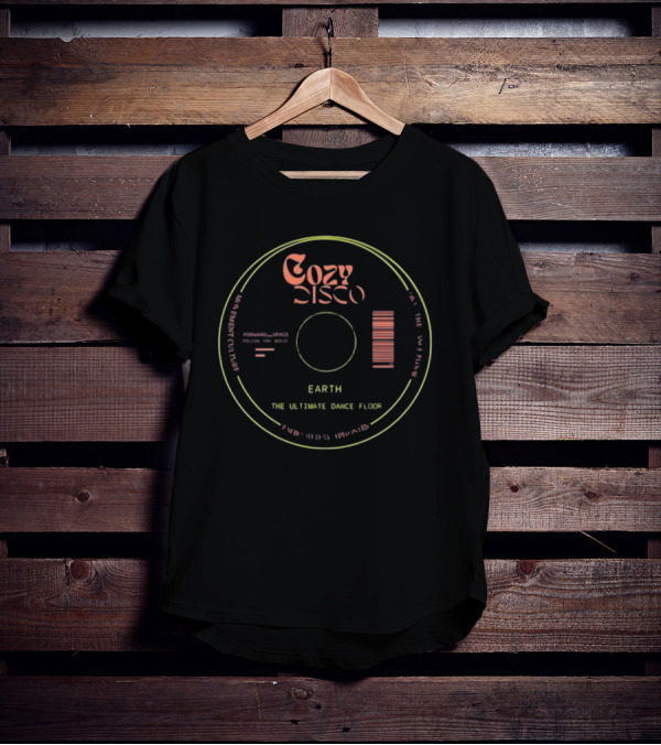 Cozy Disco Earth Forward Space Ultimate Dance Floor Vinyl Record T-Shirt