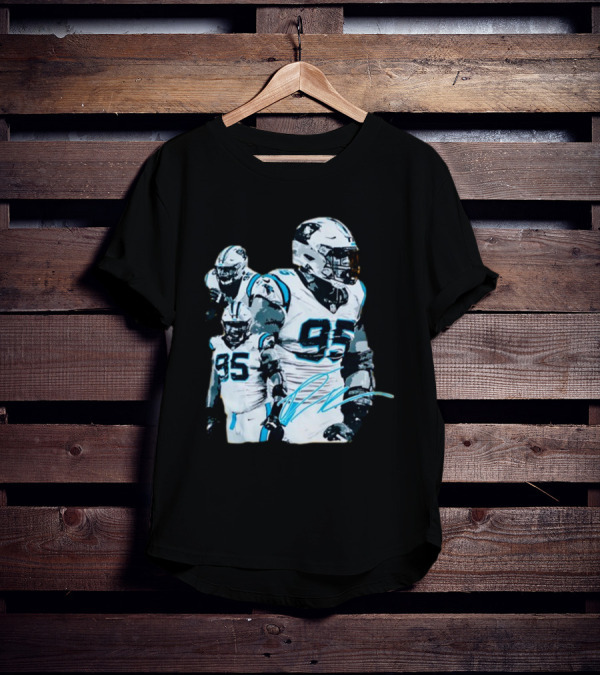 Kai Brown Wearing Carolina Panthers Derrick Brown 95 NFL Football T-Shirt