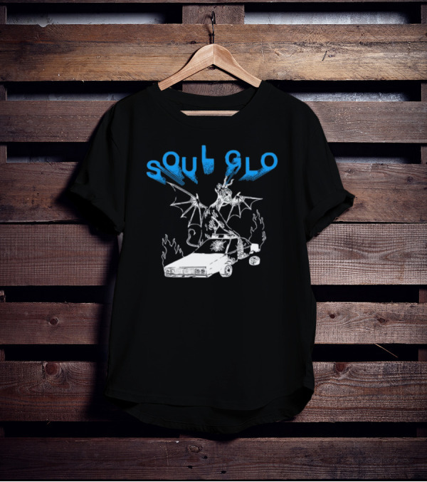 Soul Glo Dragon With Crashed Car And Flames T-Shirt