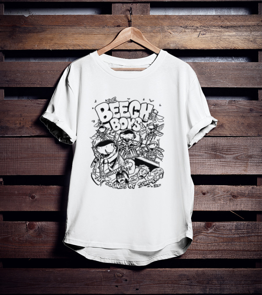 The Beech Boys Cartoon Band Summer Fun Tropical Vibes T-Shirt