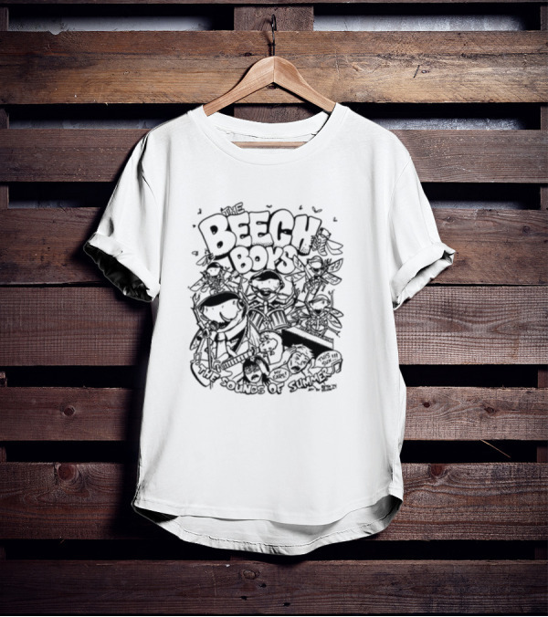 The Beech Boys Cartoon Band Summer Fun Tropical Vibes T-Shirt