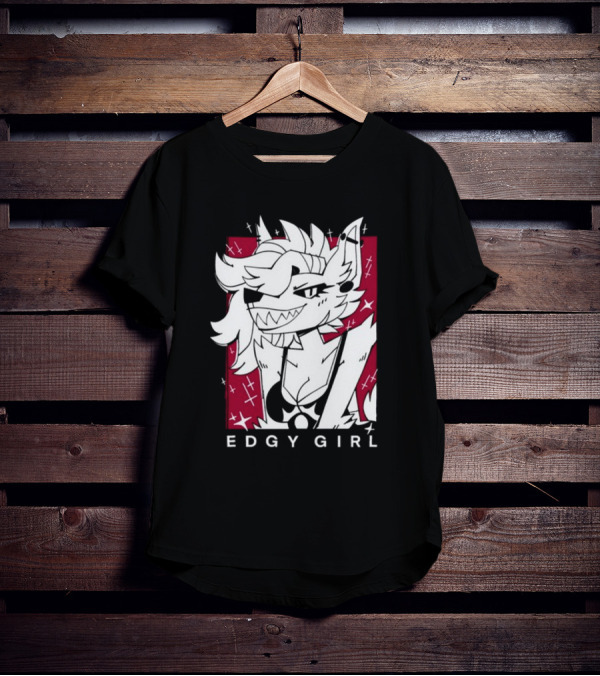 Edgy Girl Doubledog Bitey Puppy Girls T-Shirt