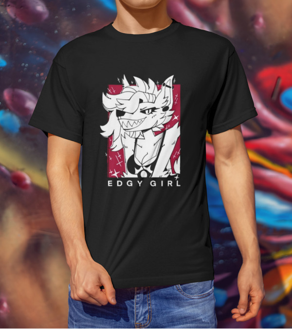 Edgy Girl Doubledog Bitey Puppy Girls T-Shirt