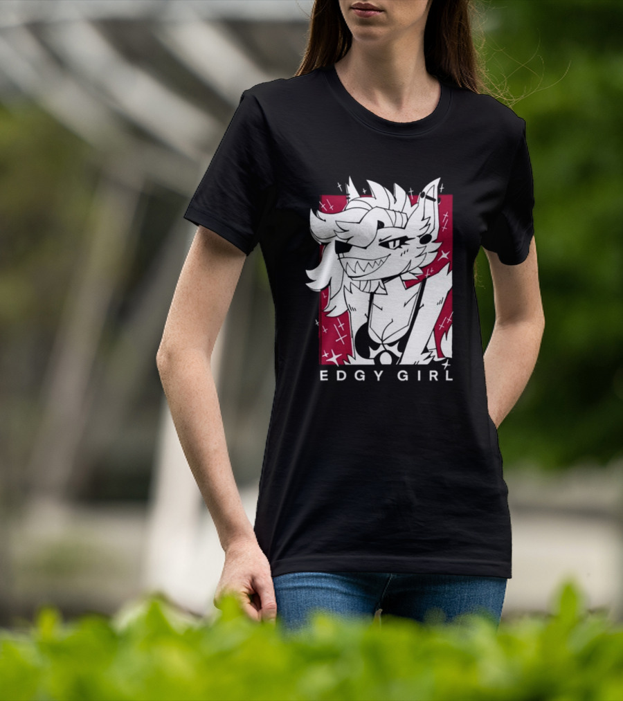 Edgy Girl Doubledog Bitey Puppy Girls T-Shirt