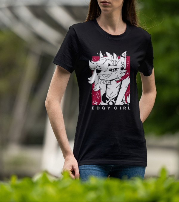Edgy Girl Doubledog Bitey Puppy Girls T-Shirt
