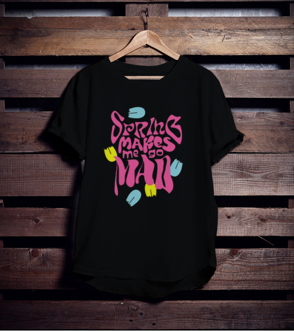 Spring Makes Me Go Mad Loves Me Loves Me Not Camiseta Relax Fit T-Shirt