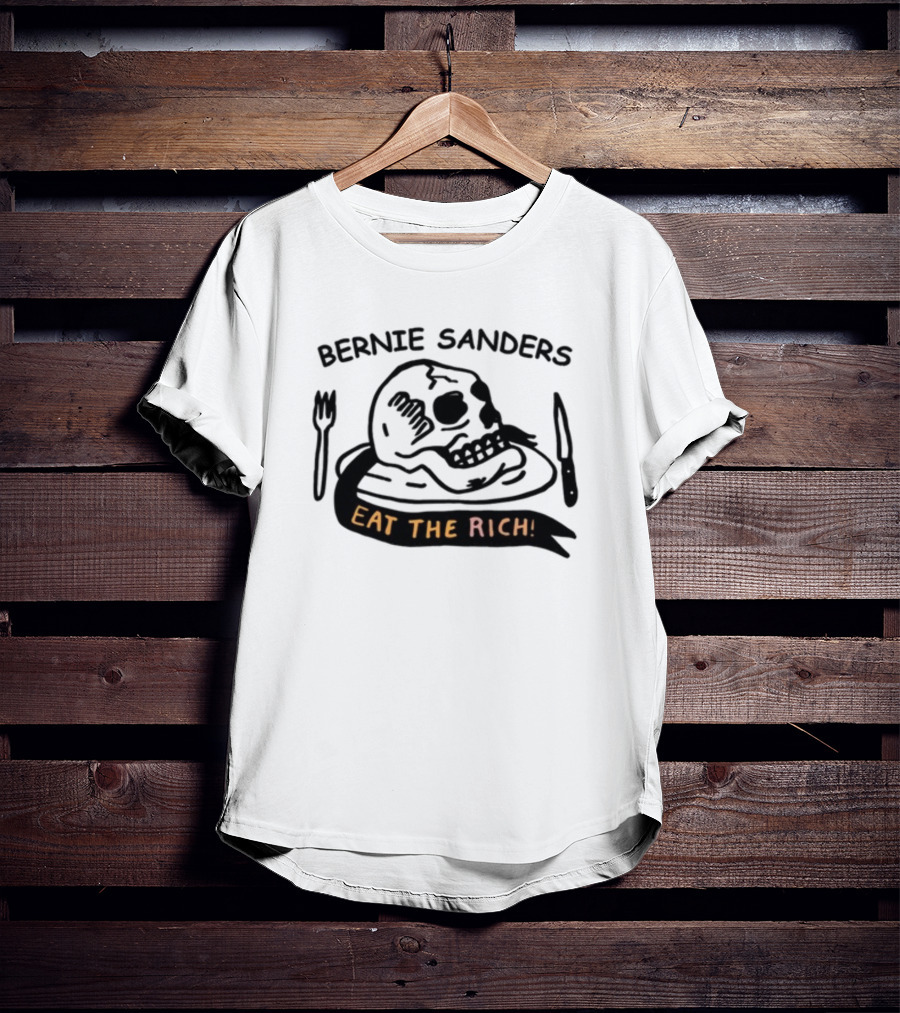 Bernie Sanders Eat The Rich Skull Knife Fork T-Shirt