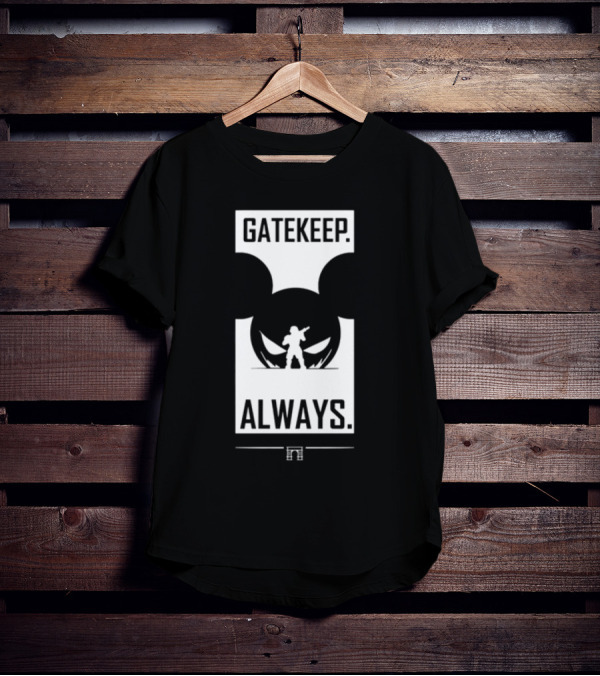 Wbsapparel Gatekeep Always Silhouette With Mickey Ears T-Shirt