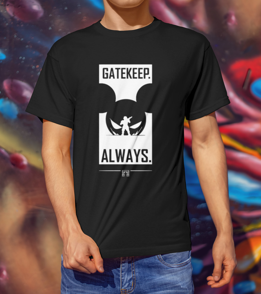 Wbsapparel Gatekeep Always Silhouette With Mickey Ears T-Shirt