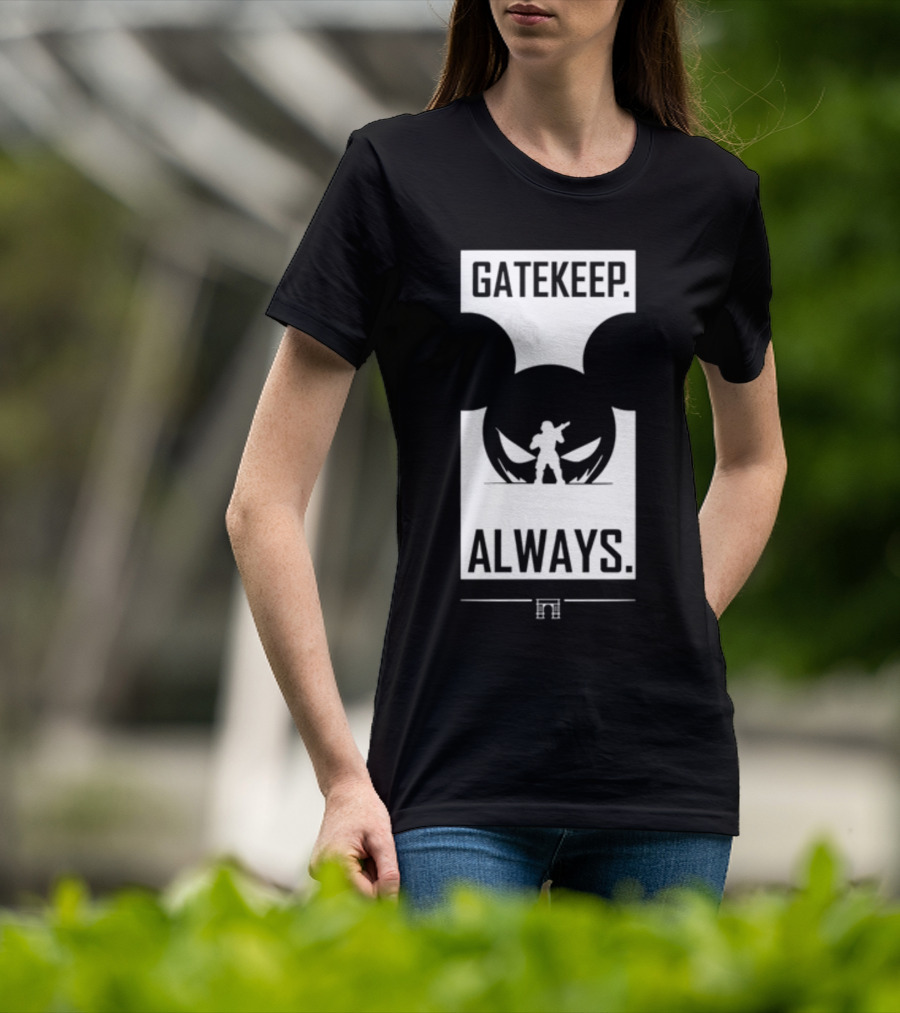 Wbsapparel Gatekeep Always Silhouette With Mickey Ears T-Shirt