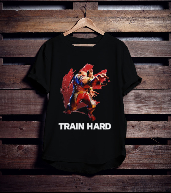 Zangief Train Hard Fighter Action Pose T-Shirt