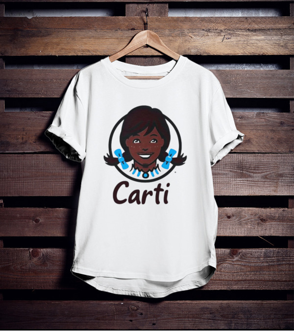 Wendy's Carti Dark Hair Blue Bow Circular T-Shirt