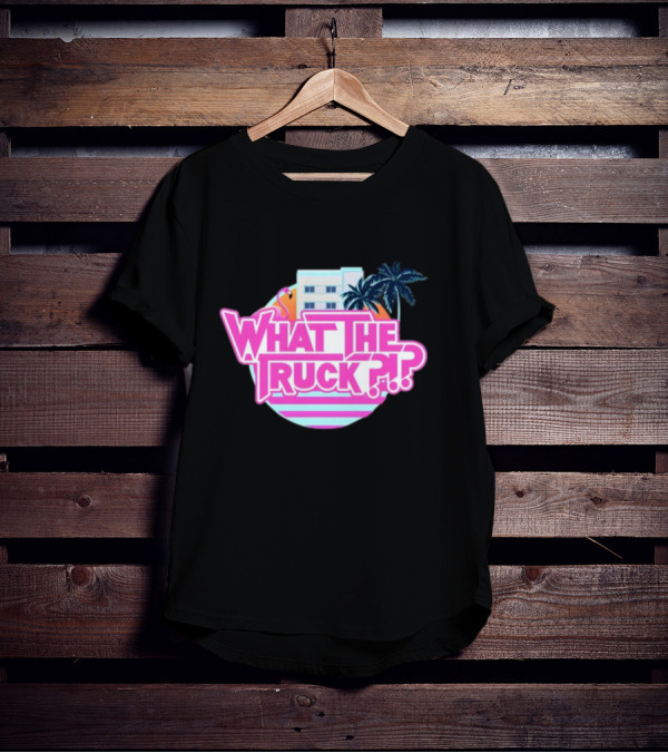 What The Truck Miami Florida Flamingo Palm Trees And Art Deco Building T-Shirt