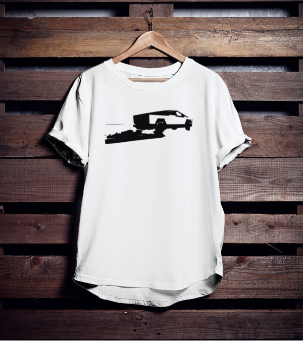 Cybertruck Foundation Monochrome Outline Futuristic Vehicle T-Shirt
