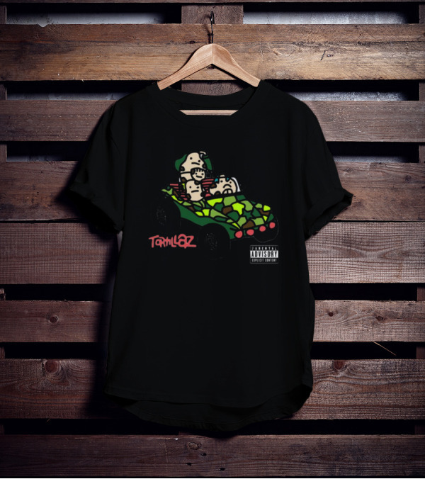 Tortillaz Wrap Music Parody With Cartoon Characters In Camouflage Vehicle T-Shirt